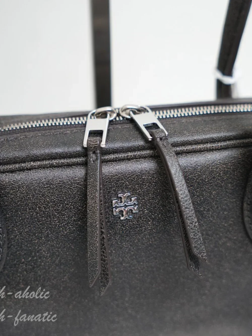 Tory Burch Distressed Box Satchel Leather Shoulder Bag NWT